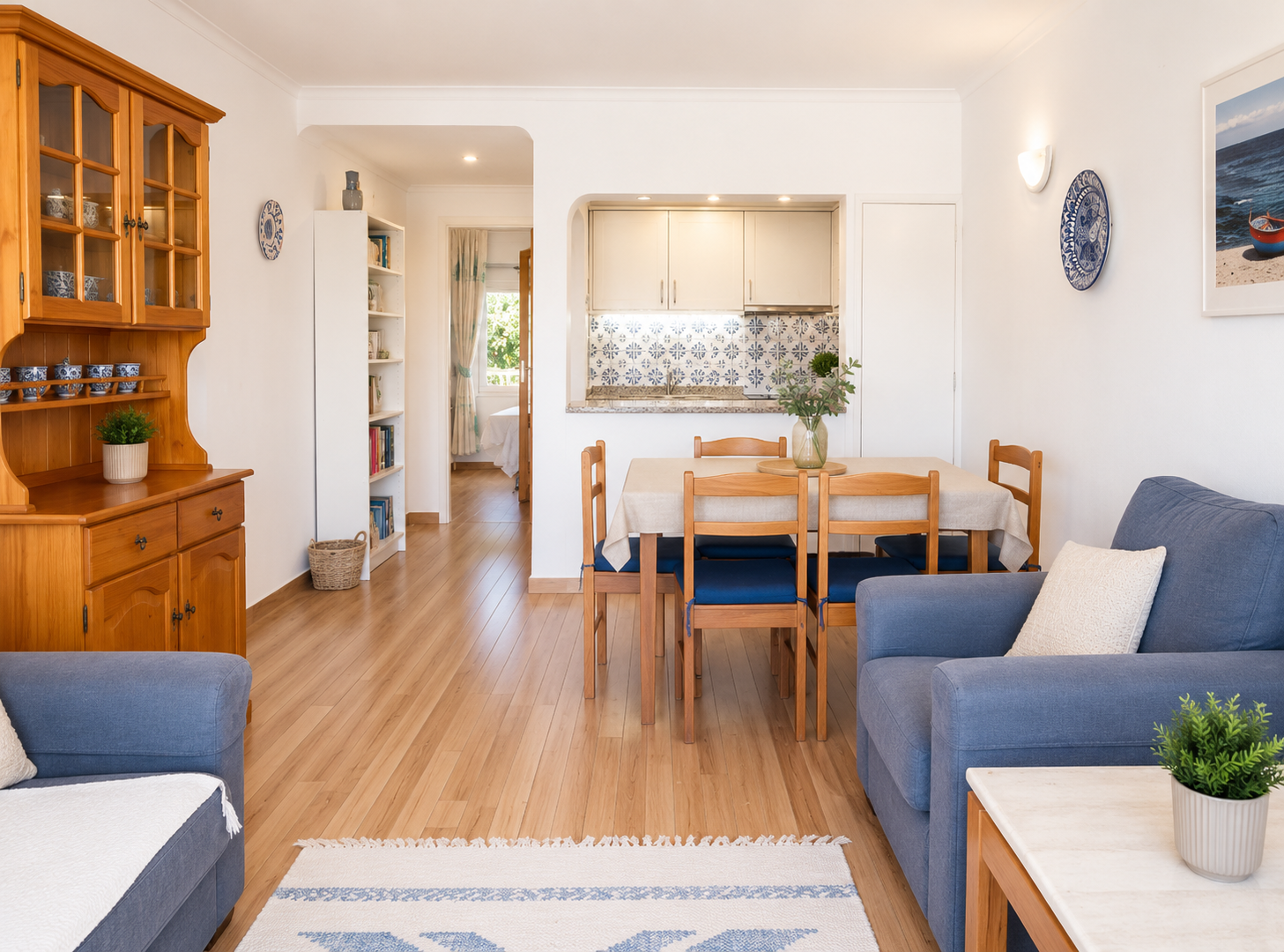 living room and kitchen